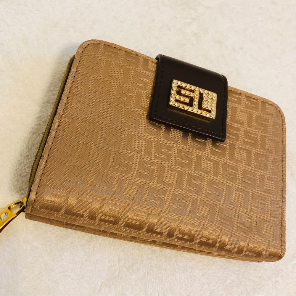 Susan Lucci Tan Brown Rhinestone Wallet - Picture 2 of 6